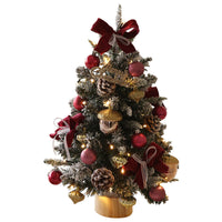 HKM-730515 Mini Christmas Tree Decoration Set - 45CM Flocking Plastic Ornaments for Window Display