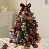 HKM-730515 Mini Christmas Tree Decoration Set - 45CM Flocking Plastic Ornaments for Window Display