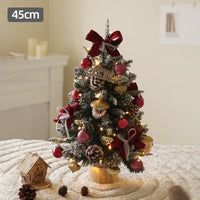 HKM-730515 Mini Christmas Tree Decoration Set - 45CM Flocking Plastic Ornaments for Window Display