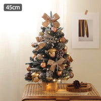HKM-730515 Mini Christmas Tree Decoration Set - 45CM Flocking Plastic Ornaments for Window Display
