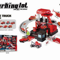HKM-730707 Fire Station Playset with Fire Truck and Garage Track for Kids