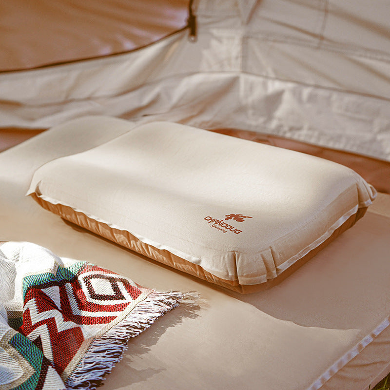 HKM-730707 Portable Automatic Inflatable Pillow for Camping - Easy Storage, 30D Fabric and High Elastic Sponge