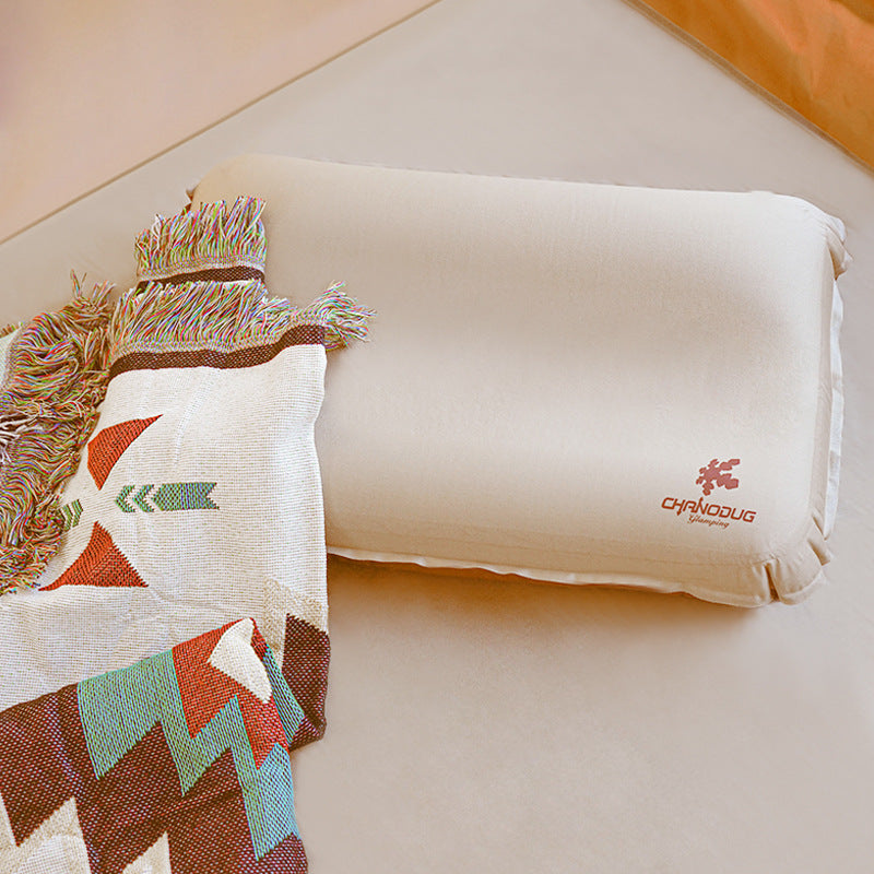 HKM-730707 Portable Automatic Inflatable Pillow for Camping - Easy Storage, 30D Fabric and High Elastic Sponge