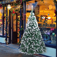 HKM-731027 7FT Unlit Full Artificial Christmas Pine Tree with 230 Branches and Metal Base