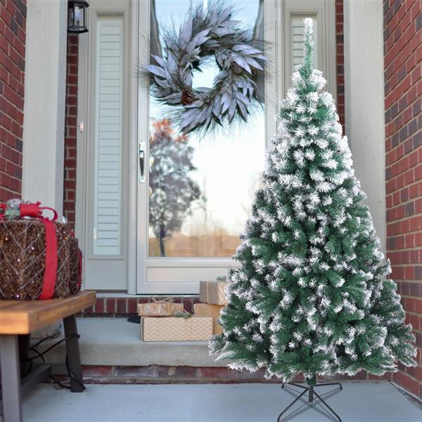 HKM-731027 7FT Unlit Full Artificial Christmas Pine Tree with 230 Branches and Metal Base