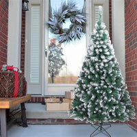 HKM-731027 7FT Unlit Full Artificial Christmas Pine Tree with 230 Branches and Metal Base