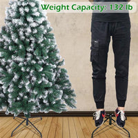 HKM-731027 7FT Unlit Full Artificial Christmas Pine Tree with 230 Branches and Metal Base