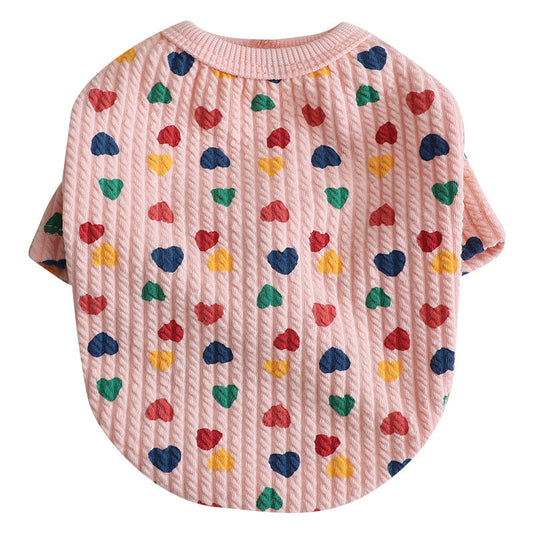 HKM-731155 Cozy Snap Cardigan Sweater for Small Dogs in Pink and Beige