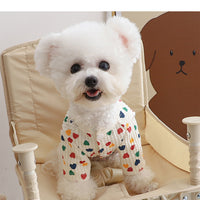 HKM-731155 Cozy Snap Cardigan Sweater for Small Dogs in Pink and Beige