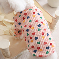 HKM-731155 Cozy Snap Cardigan Sweater for Small Dogs in Pink and Beige