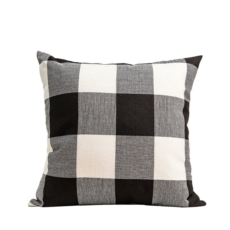 HKM-731283 Plaid Square Pillow Cover 45x45cm - Cushion Cover Only