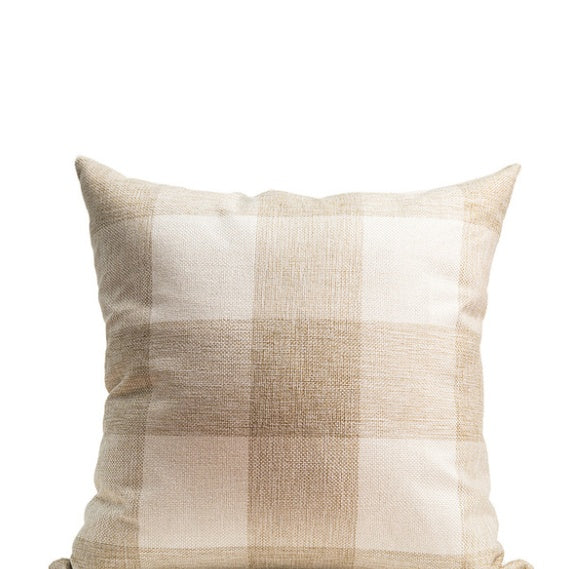 HKM-731283 Plaid Square Pillow Cover 45x45cm - Cushion Cover Only