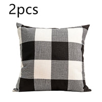 HKM-731283 Plaid Square Pillow Cover 45x45cm - Cushion Cover Only