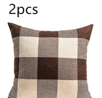 HKM-731283 Plaid Square Pillow Cover 45x45cm - Cushion Cover Only