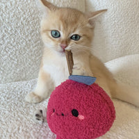 HKM-731539 Cat Molar Bite Toy in Onion Red Plush – Soft and Durable Pet Plaything