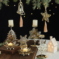 HKM-731667 Wrought Iron Candlestick Candle Tray Decoration for a Romantic Christmas