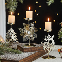 HKM-731667 Wrought Iron Candlestick Candle Tray Decoration for a Romantic Christmas