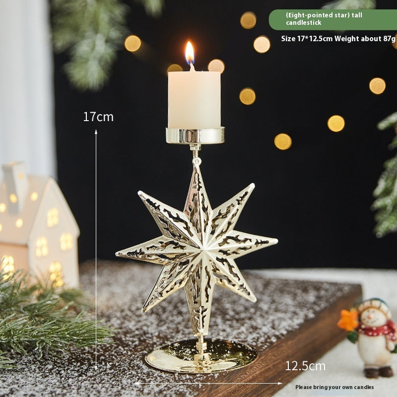 HKM-731667 Wrought Iron Candlestick Candle Tray Decoration for a Romantic Christmas