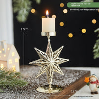 HKM-731667 Wrought Iron Candlestick Candle Tray Decoration for a Romantic Christmas