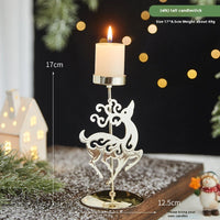 HKM-731667 Wrought Iron Candlestick Candle Tray Decoration for a Romantic Christmas
