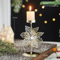 HKM-731667 Wrought Iron Candlestick Candle Tray Decoration for a Romantic Christmas