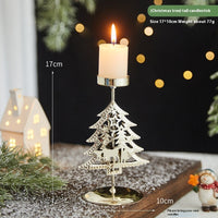 HKM-731667 Wrought Iron Candlestick Candle Tray Decoration for a Romantic Christmas
