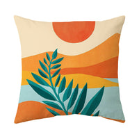 HKM-731731 Bohemian Floral Print Peach Skin Velvet Pillow Cover - 45x45CM