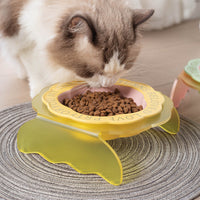 HKM-731923 Ceramic Cat Bowl with Anti-Tumble Design in Multiple Colors and Intricate Lace Pattern
