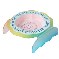 HKM-731923 Ceramic Cat Bowl with Anti-Tumble Design in Multiple Colors and Intricate Lace Pattern