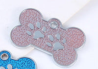 HKM-732051 Glittery Zinc Alloy Dog Tag with Paw Print Design for Personalization