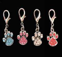 HKM-732051 Glittery Zinc Alloy Dog Tag with Paw Print Design for Personalization