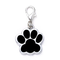 HKM-732051 Glittery Zinc Alloy Dog Tag with Paw Print Design for Personalization