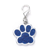 HKM-732051 Glittery Zinc Alloy Dog Tag with Paw Print Design for Personalization