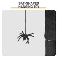 HKM-732051 Gothic Cat Tree Tower with Spacious Condo, Branch-Shaped Scratching Post & Spider Toy in Red and Black