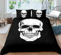 HKM-732051 Skull-Themed 3D Digital Print Bedding Set - Quilt Cover & Pillowcases in Multiple Sizes