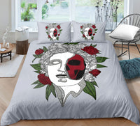 HKM-732051 Skull-Themed 3D Digital Print Bedding Set - Quilt Cover & Pillowcases in Multiple Sizes