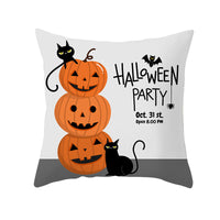 HKM-732115 Halloween Pumpkin Black Cat Pillowcase - Soft Peach Skin Material, Digital Print, 45x45cm
