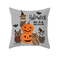 HKM-732115 Halloween Pumpkin Black Cat Pillowcase - Soft Peach Skin Material, Digital Print, 45x45cm