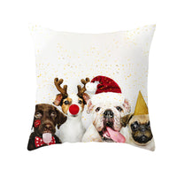 HKM-732179 Christmas Pet Printing Peach Skin Fabric Pillow Cover, 45x45cm, Modern Simple Design