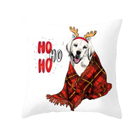 HKM-732179 Christmas Pet Printing Peach Skin Fabric Pillow Cover, 45x45cm, Modern Simple Design