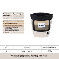 HKM-732243 Portable Nylon Pet Snack Bag for Outdoor Dog Training - Available in Cow's Milk Brown, Buckwheat Gray, and Olive Green