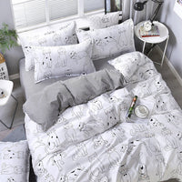 HKM-732371 Heart Design 3-Piece Quilt Cover Set for Dormitory Beds in Multiple Sizes