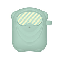 HKM-732435 Cartoon Silicone Protective Cover for AirPods - Wallet Style, Geometric Design, Multiple Colors Available