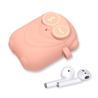 HKM-732435 Cartoon Silicone Protective Cover for AirPods - Wallet Style, Geometric Design, Multiple Colors Available