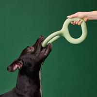HKM-732499 Durable Rubber Pet Bite Pull Toy - Light Green, 8.9 & 11 Inches Options