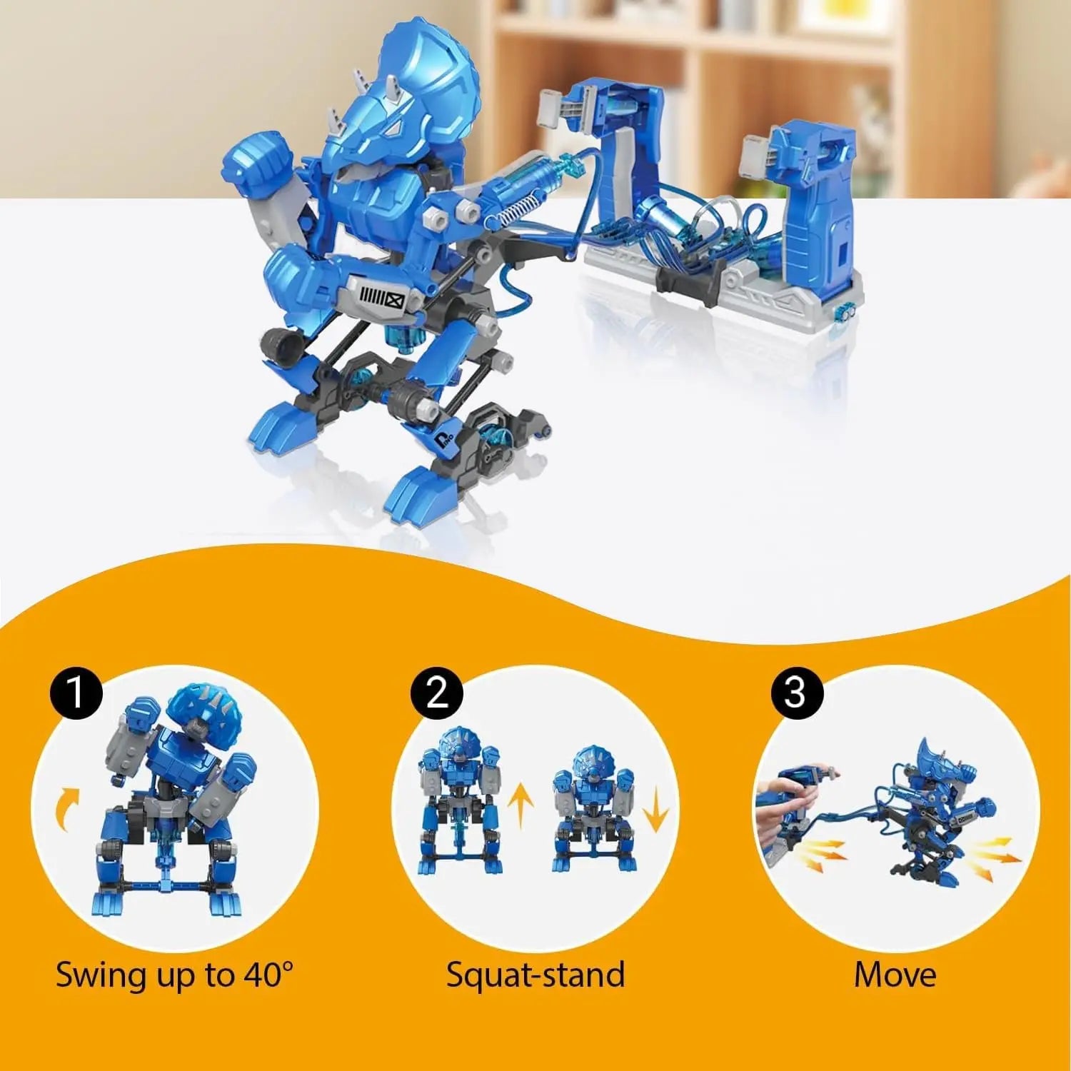 Hydraulic-Powered Battle Robots Building Kit - 348 Pieces STEM Toy for Ages 5 and Up