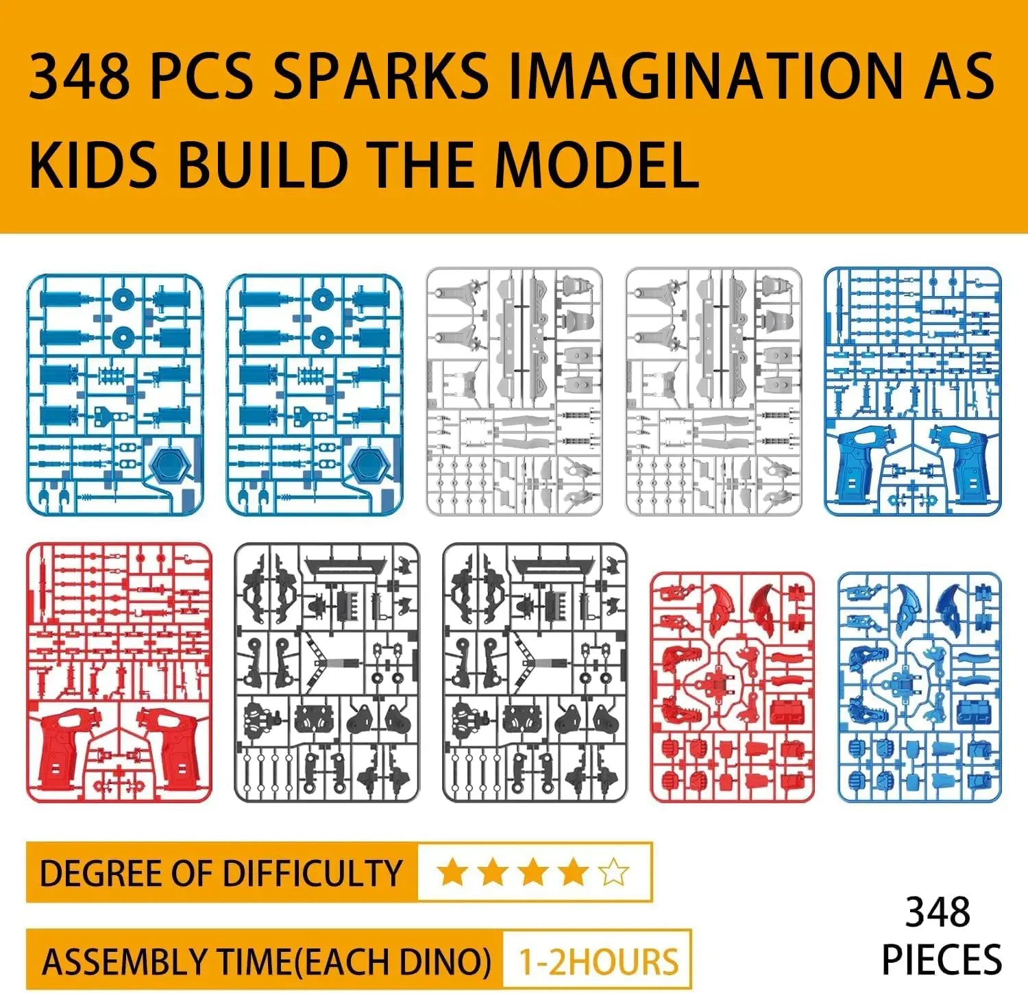 Hydraulic-Powered Battle Robots Building Kit - 348 Pieces STEM Toy for Ages 5 and Up