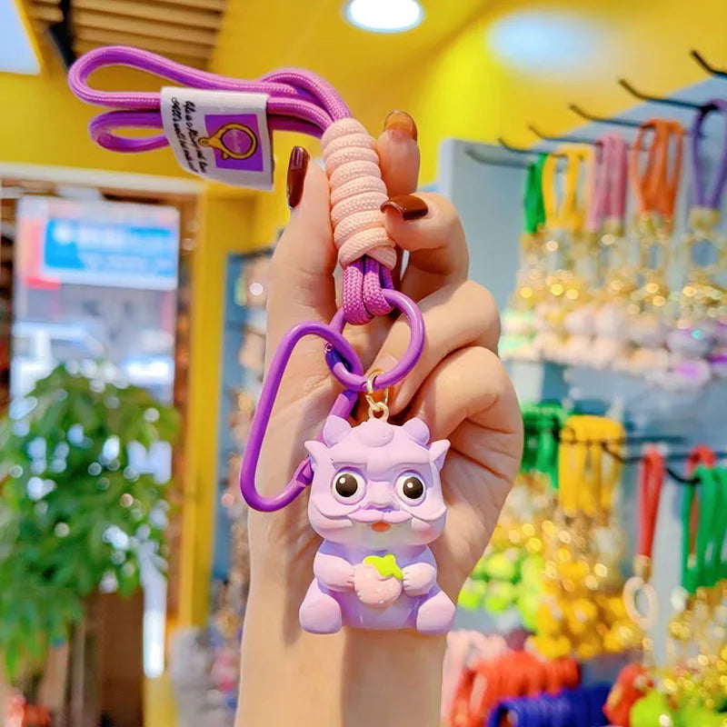 HKM-732883 2024 Year of the Dragon Cartoon Keychain - PVC Soft Rubber Lanyard Accessory for Bags and Car Keys