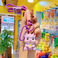 HKM-732883 2024 Year of the Dragon Cartoon Keychain - PVC Soft Rubber Lanyard Accessory for Bags and Car Keys