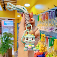 HKM-732883 2024 Year of the Dragon Cartoon Keychain - PVC Soft Rubber Lanyard Accessory for Bags and Car Keys